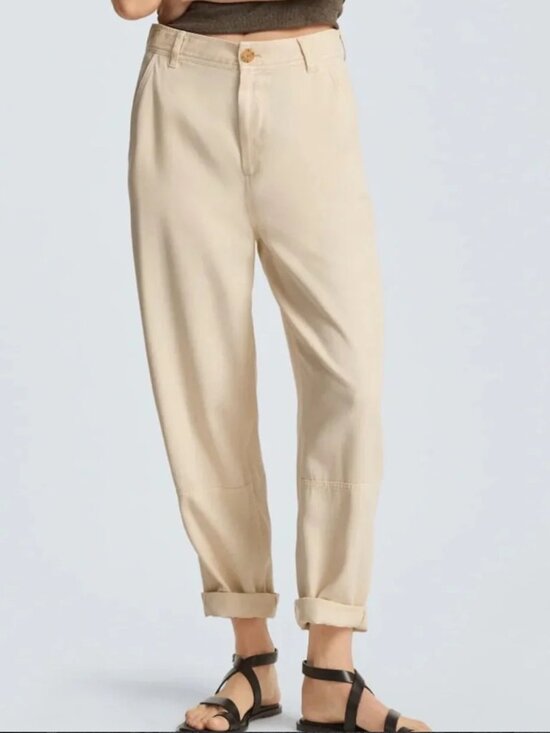 Everlane Pants - 2 Everlane Pants Buttersoft Barrel Leg Trousers CREAM/BLACK SET OF TWO